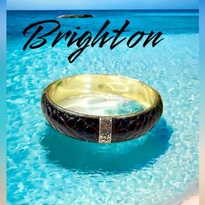 Brighton bracelet bangle silver brown croc